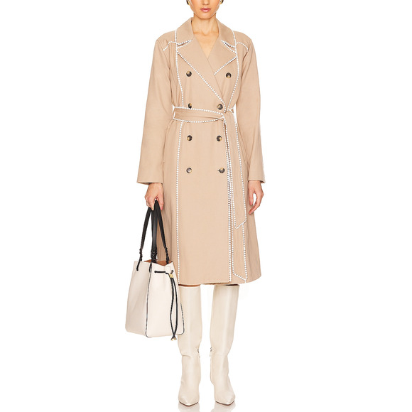 L'AGENCE Jackets & Blazers - L'Agence 'Love' Beige Cotton Trench Coat Size 2